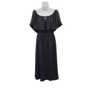 DRA Los Angeles, NWT black Ruffle sleeve off/on shoulder dress S/small ￼